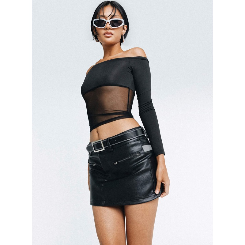 Bazley Faux Leather Mini Skirt