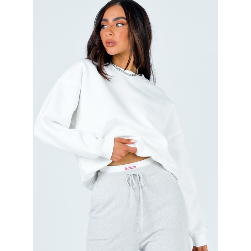 Charlotte Crewneck Sweatshirt White