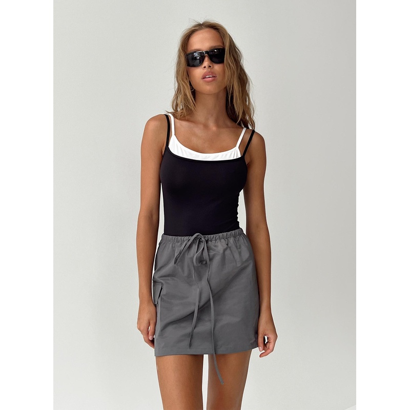 Elizondo Cargo Mini Skirt Charcoal