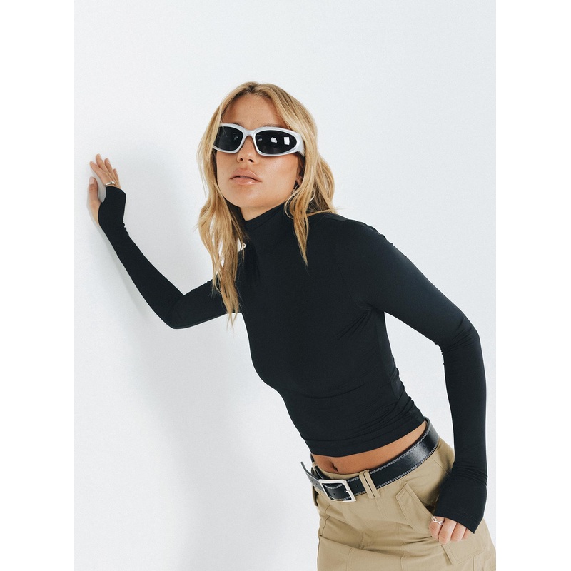 Elysium Long Sleeve Turtleneck Top Black