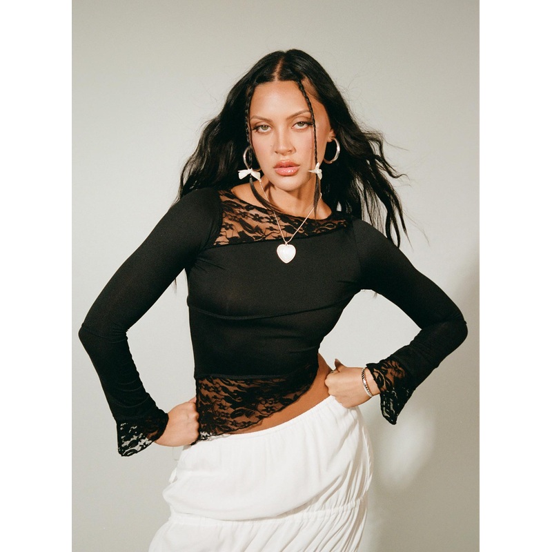 Motel Lucca Top Lace Black