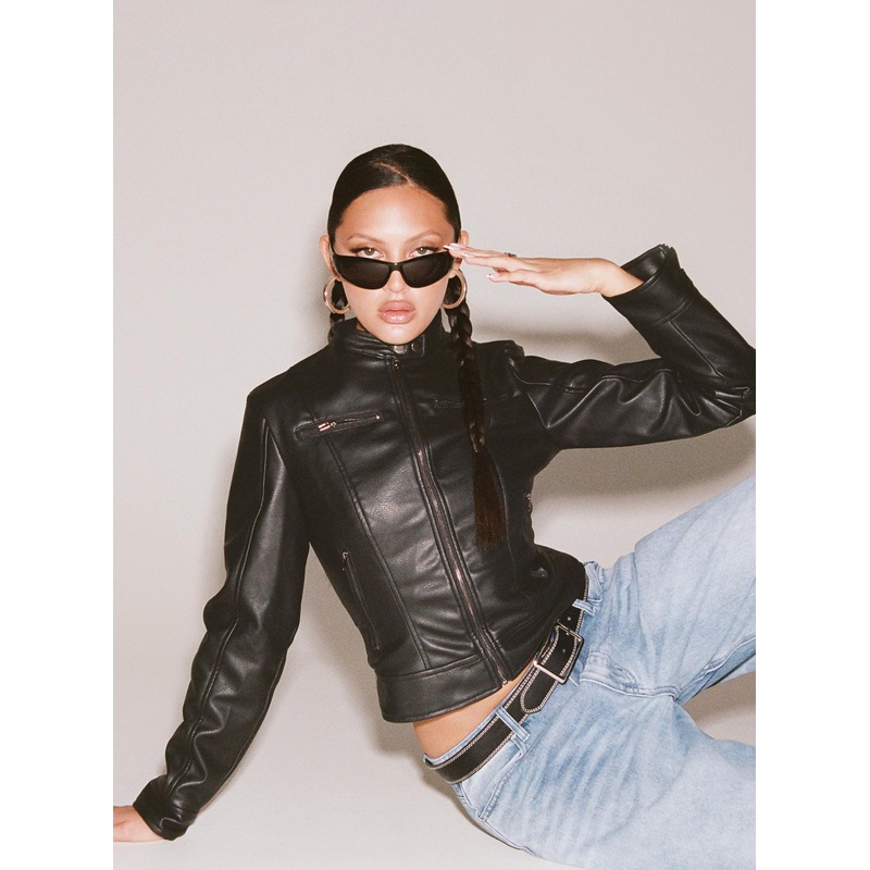 Get It Faux Leather Jacket Black