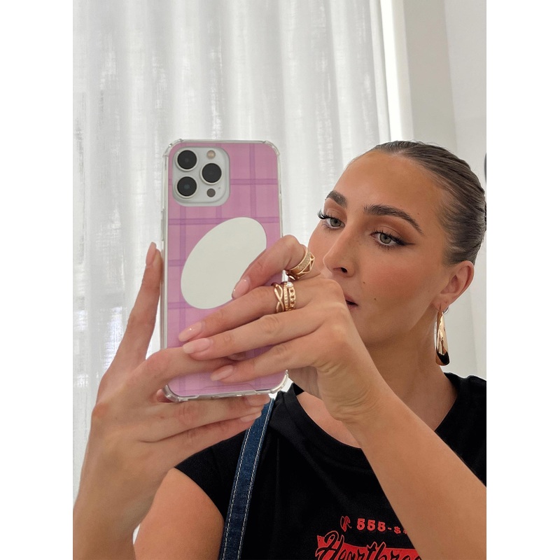 Mirror Me iPhone Case Pink Check