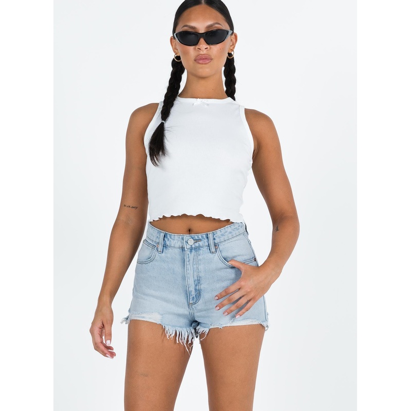 Abrand High Relaxed Short Rosanna Rip Light Blue
