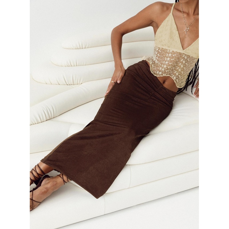 Lorne Maxi Skirt Brown