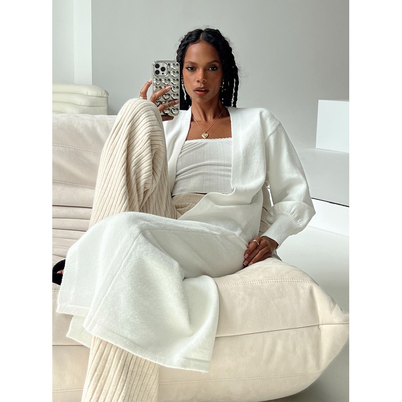 Mackman Longline Cardigan White