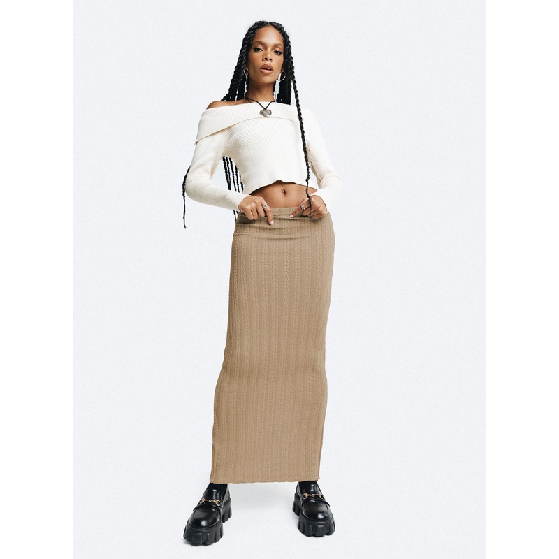 Nicolle Maxi Skirt Beige