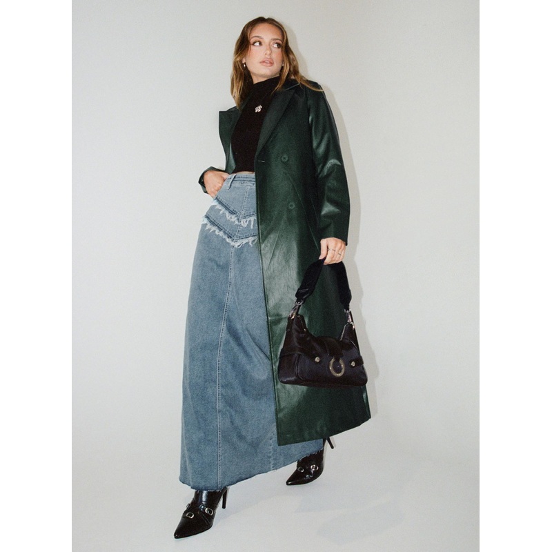 Barratt Faux Leather Coat Green