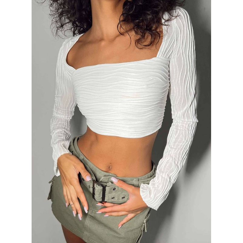 Carmela Long Sleeve Top White