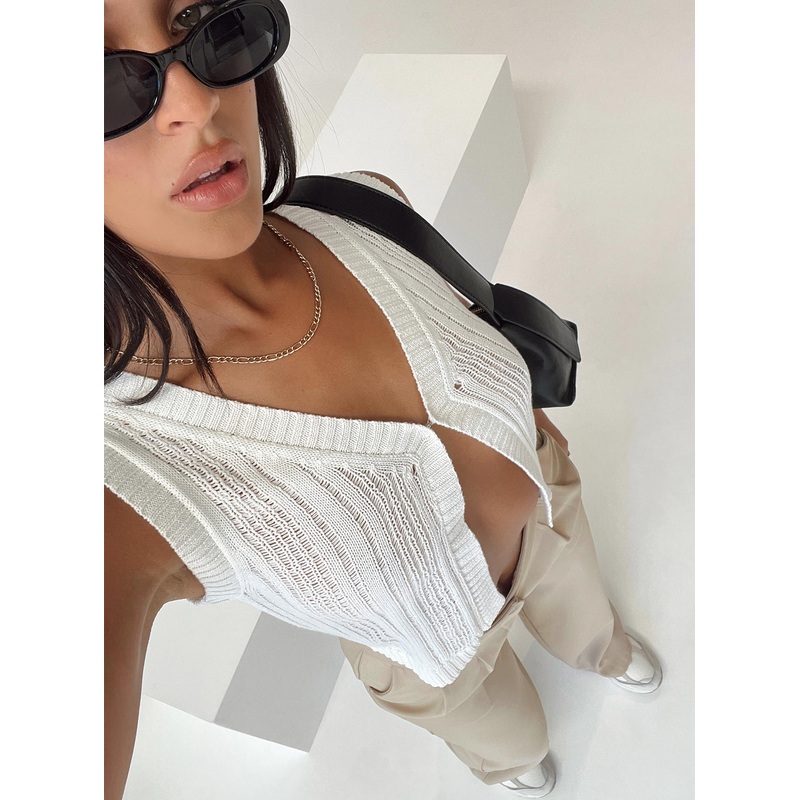 Issac Knit Vest White
