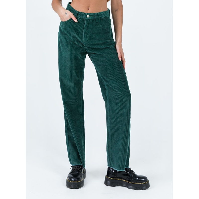 Kalinda Jeans Green Cord