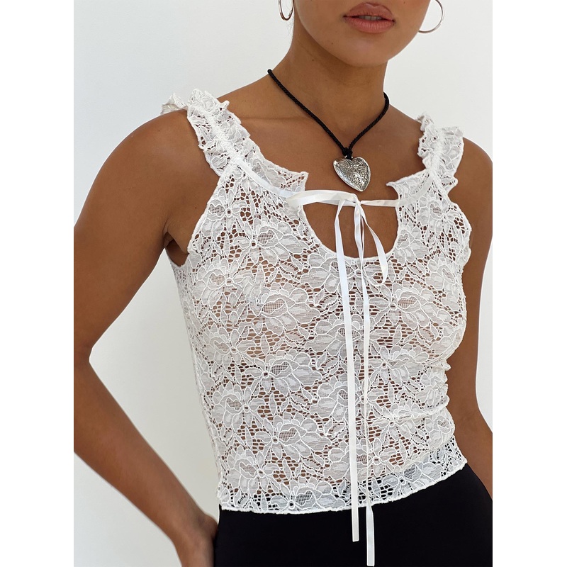 Kaufman Lace Top White