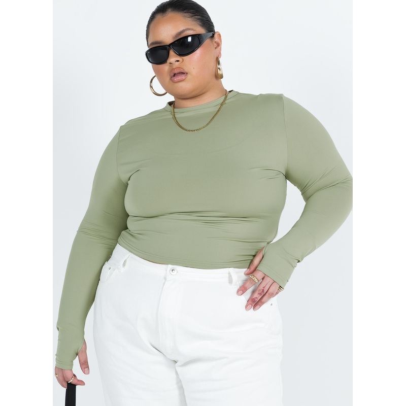 Farro  Long Sleeve Top Sage Curve