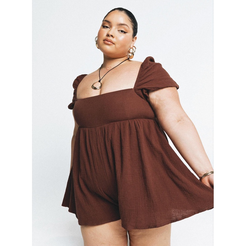 Lorna Playsuit Brown Curve