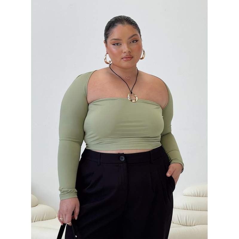 Moran Two Piece Bolero Top Sage Curve