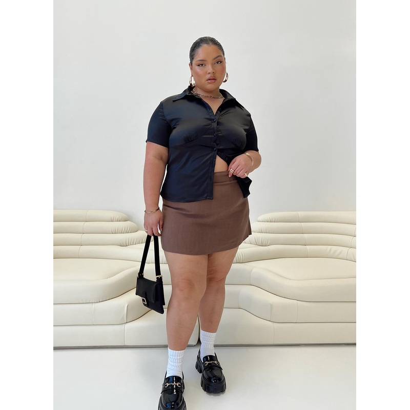 Selby Mini Skirt Brown Curve