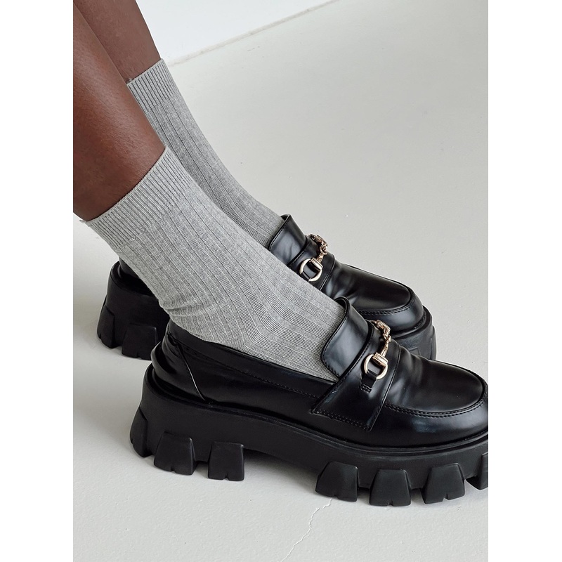 Sports Crew Ribbed Socks Grey