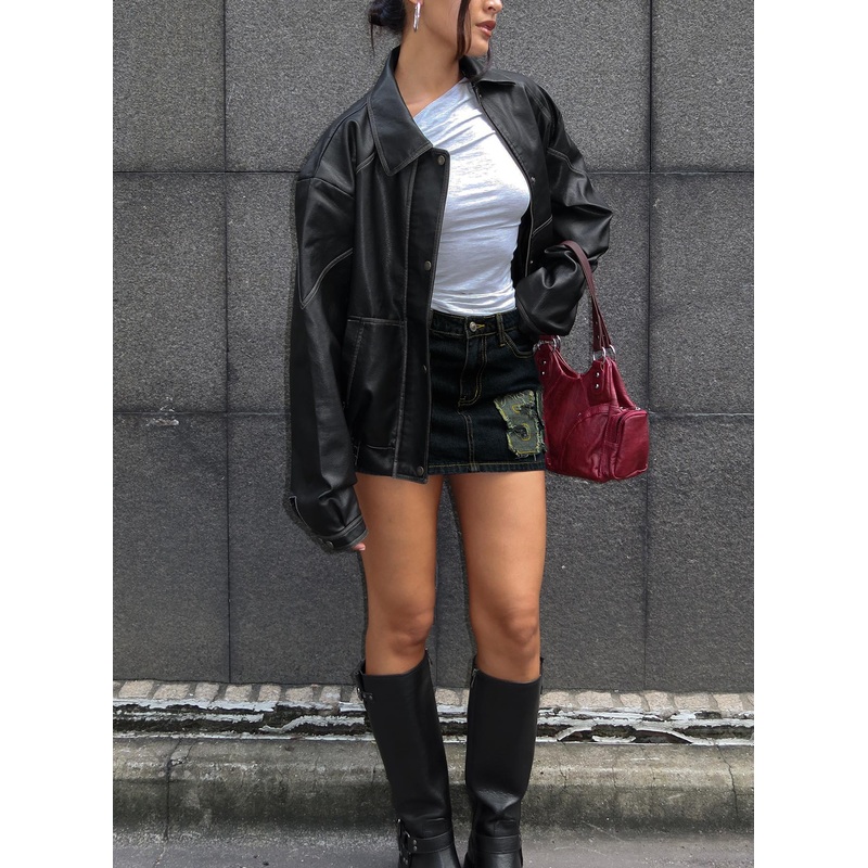Jaxton Faux Leather Jacket Black