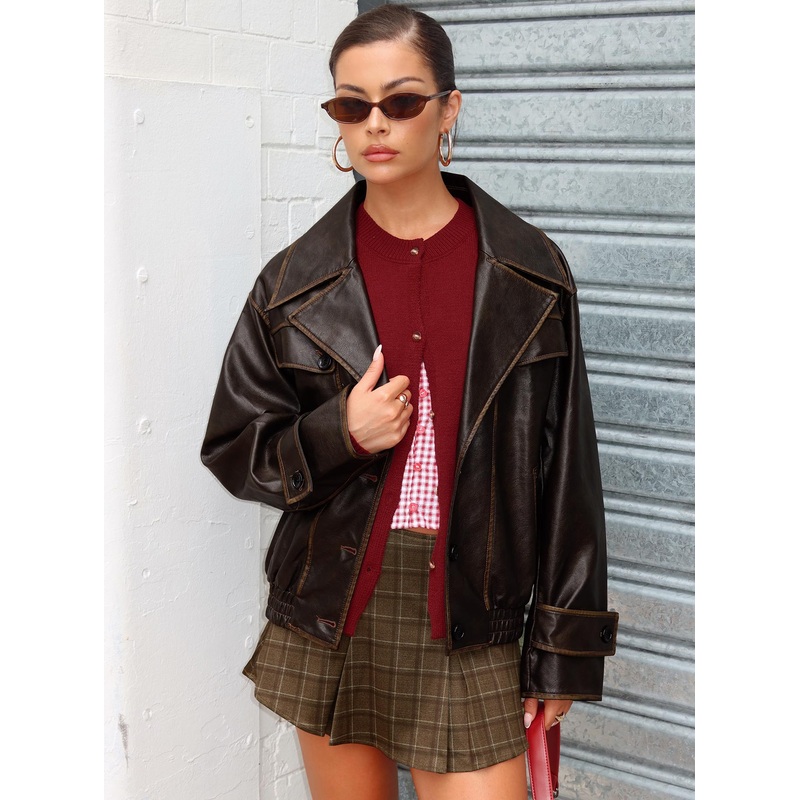 Little Bow Peep Mini Skirt Brown Check