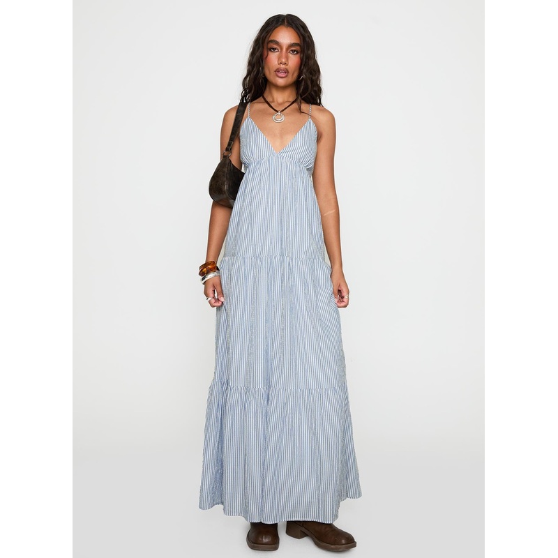 Lost Upstate Maxi Dress Blue Stripe