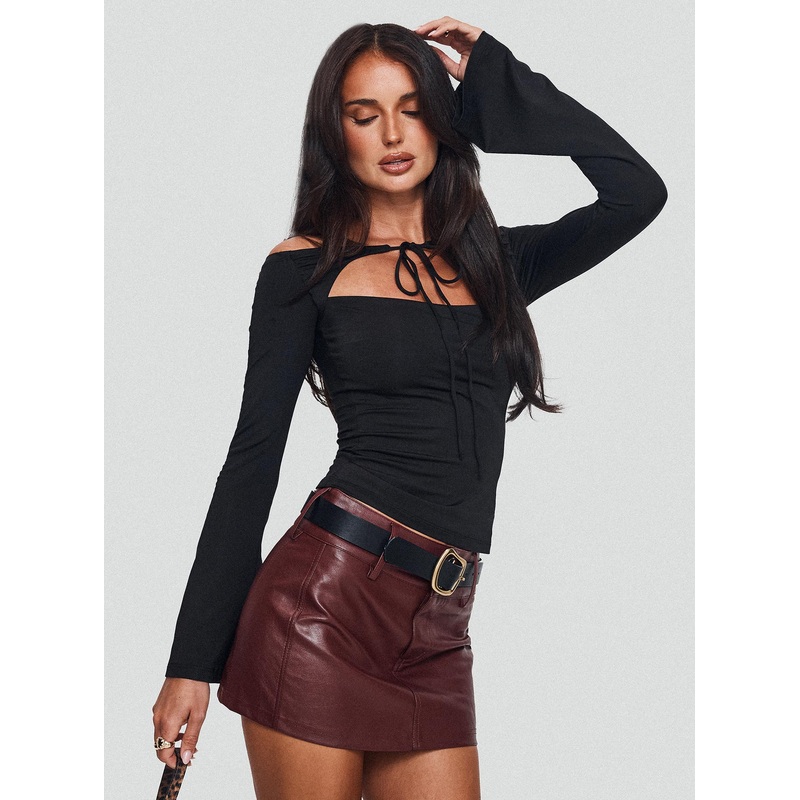 Nevah Long Sleeve Top Black