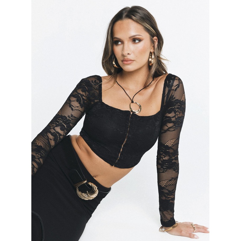 Ortiz Long Sleeve Top Black