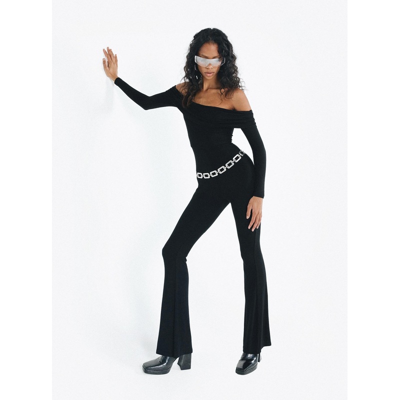 Darsa Off The Shoulder Jumpsuit Black