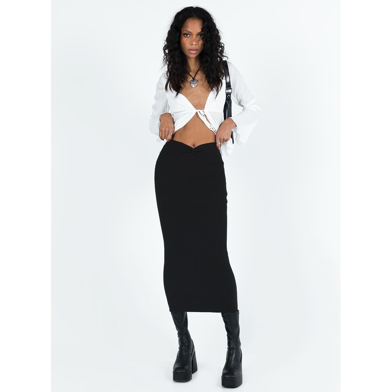 Hatcha Midi Skirt Black