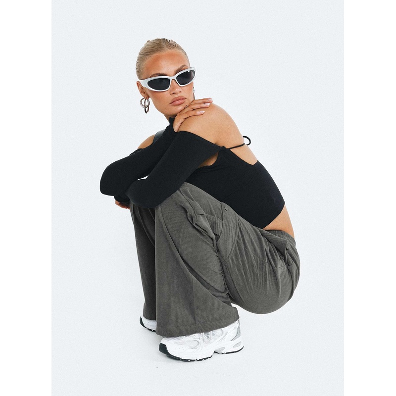Lista Cord Elastic Pocket Pants Grey