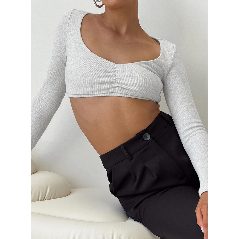 Lucano Long Sleeve Top Grey