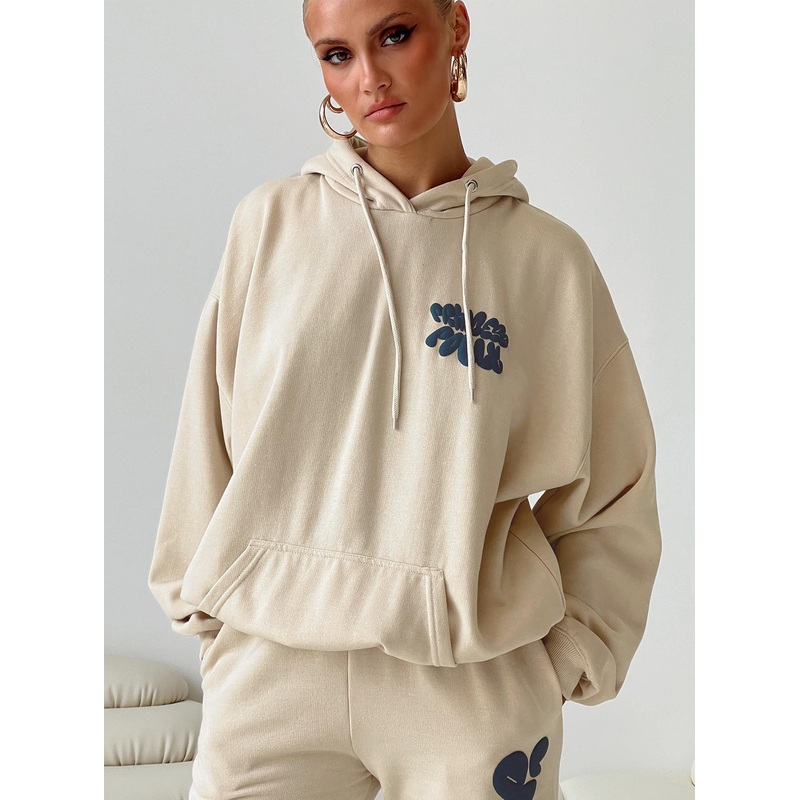 Princess Polly Hooded Sweatshirt Bubble Text Stone / Slate