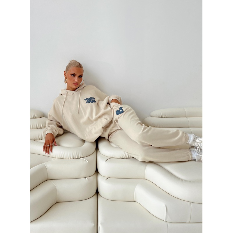 Princess Polly Track Pants Bubble Text Stone / Slate