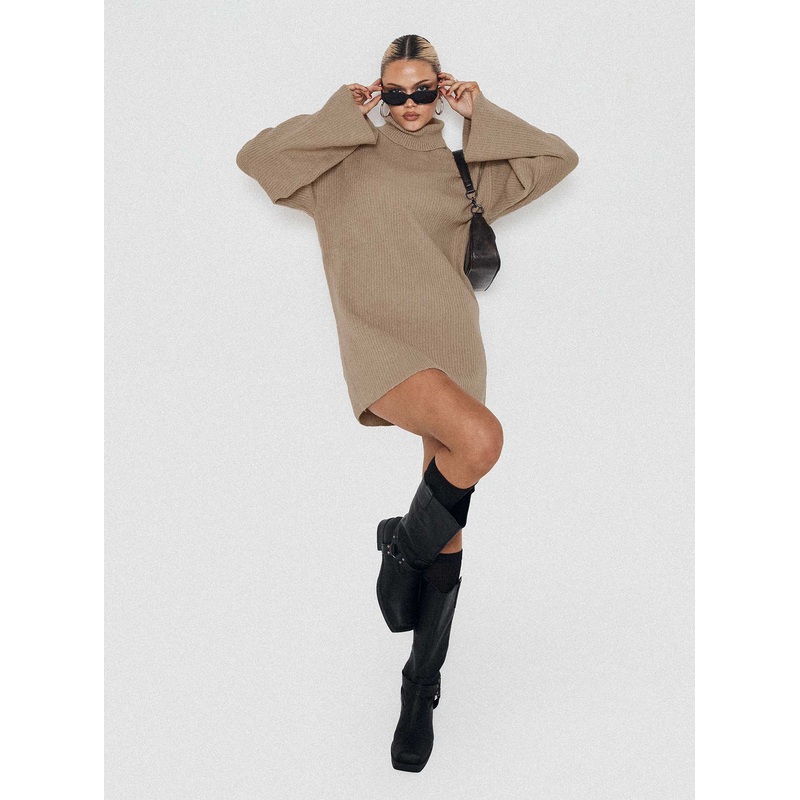 Sonelle Knit Mini Dress Beige