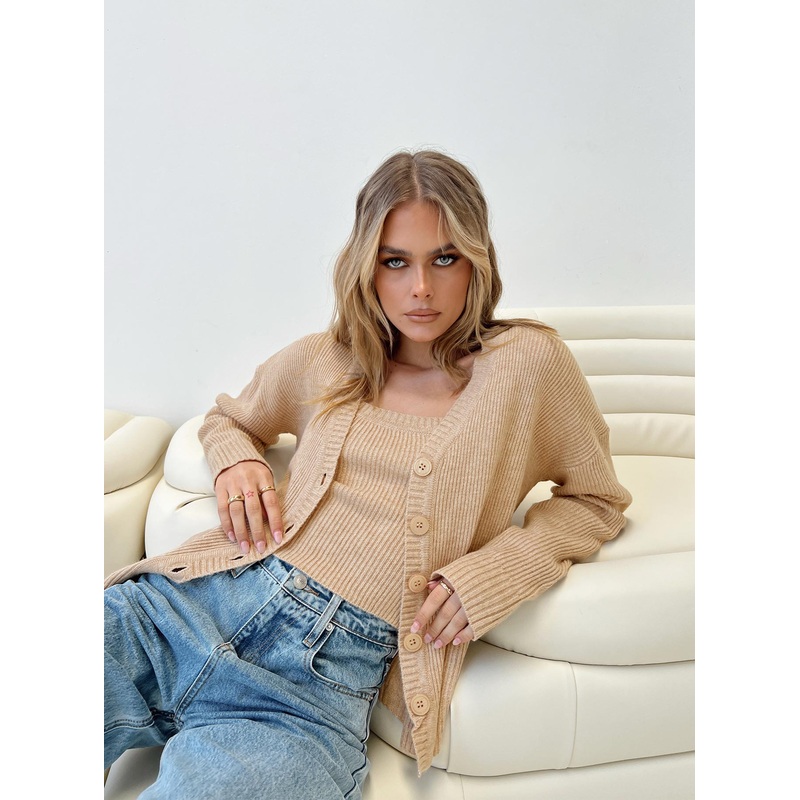 Nataria Two-Piece Cardigan Oat
