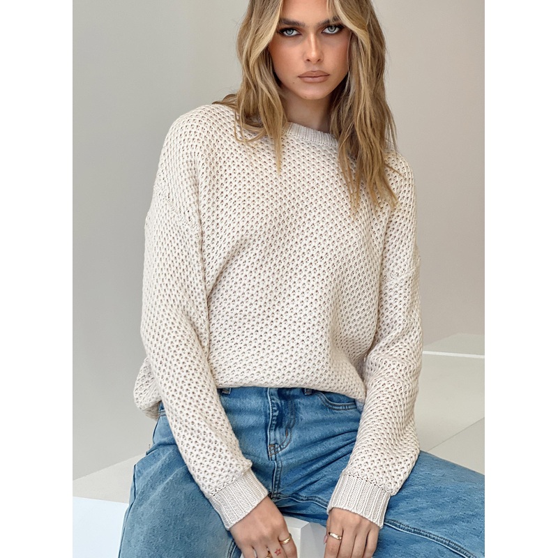 Strawberry Waffles Sweater Beige Twist