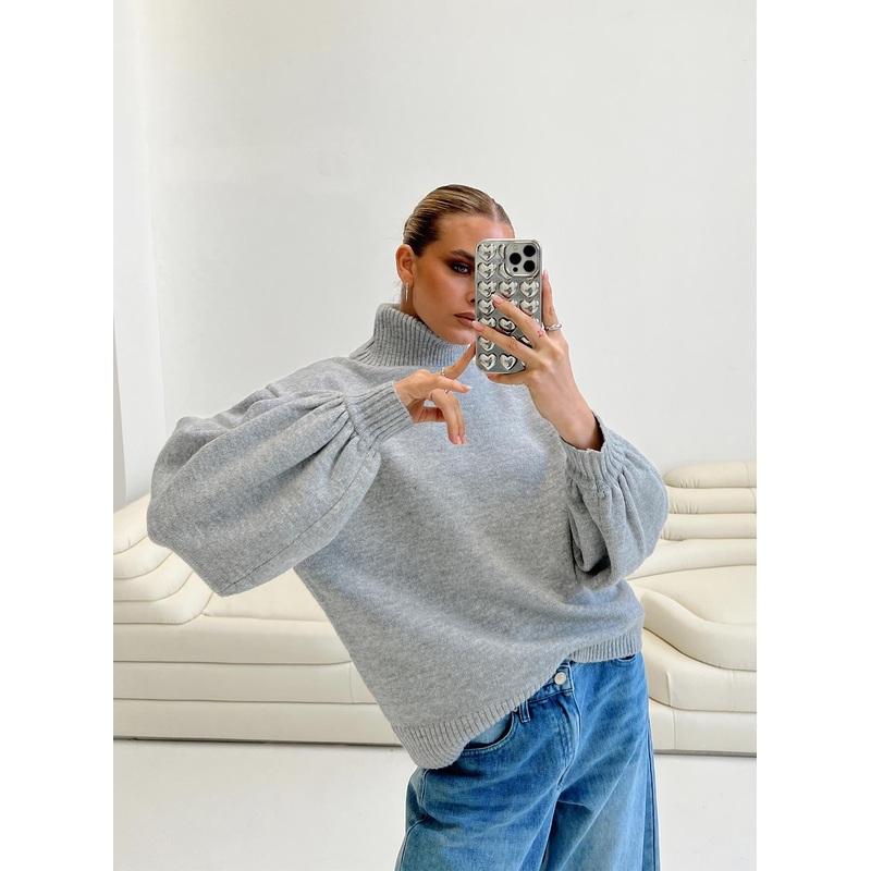 Sweenie Turtle Neck Jumper Grey