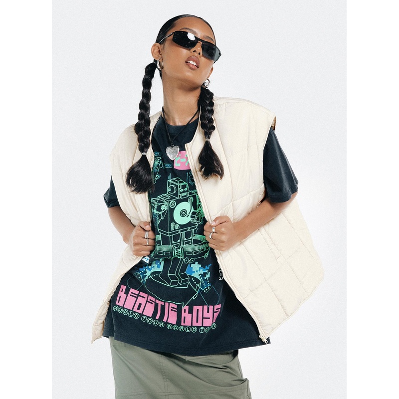 Croissant Puffer Vest Cream
