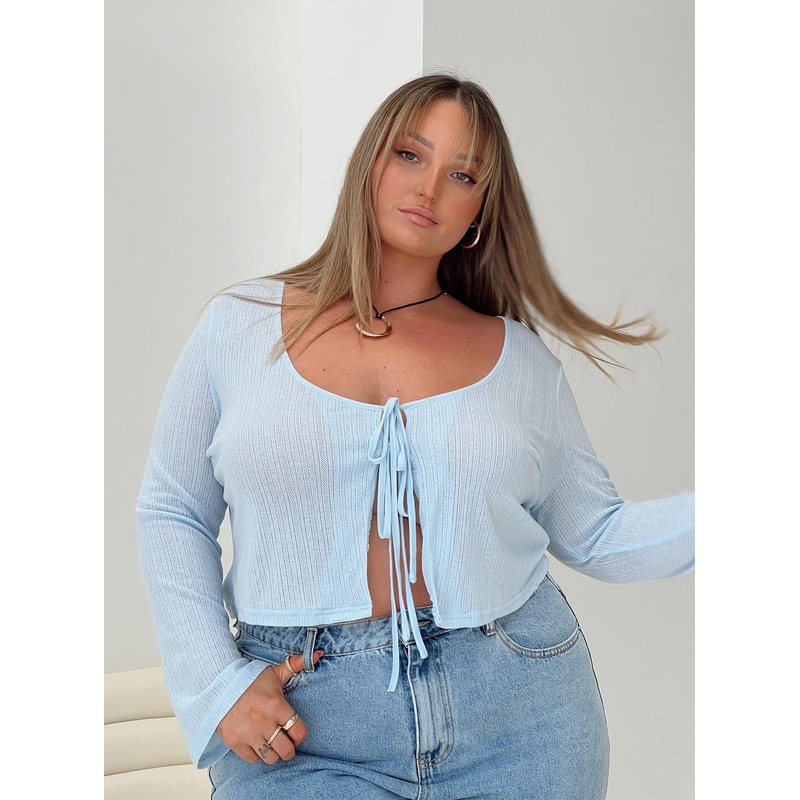 Barbaro Long Sleeve Top Blue Curve