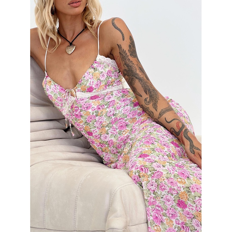 Emily Maxi Dress Pink Floral Tall