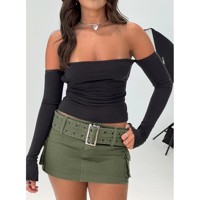 Iconic Cargo Mini Skirt Khaki Petite