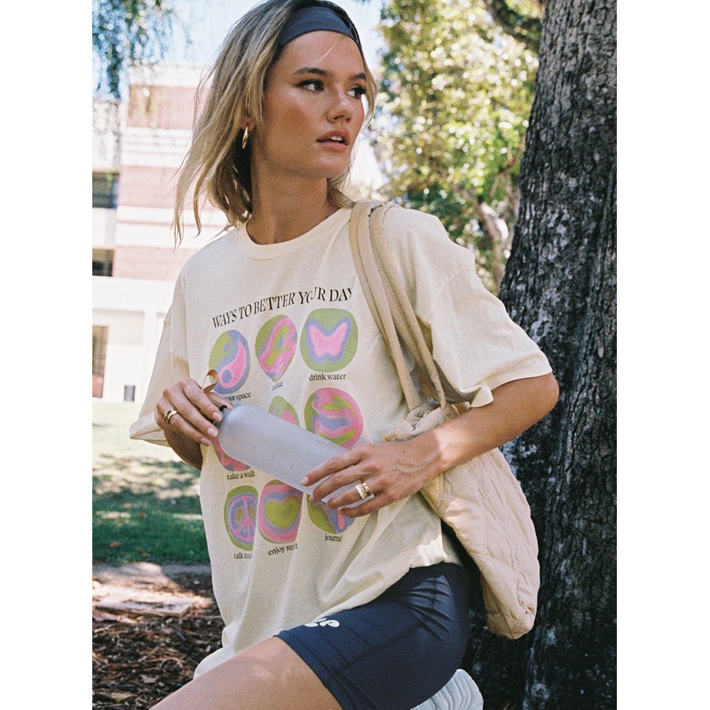 Ways To Better Your Day Oversized Tee Cream