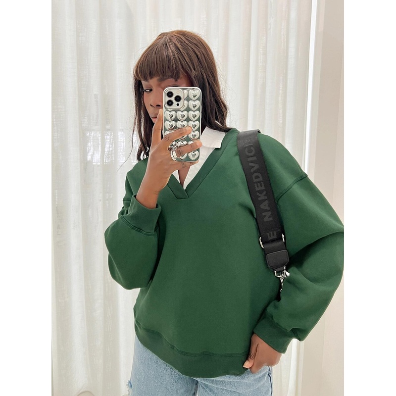 Akasha V Neck Jumper Green