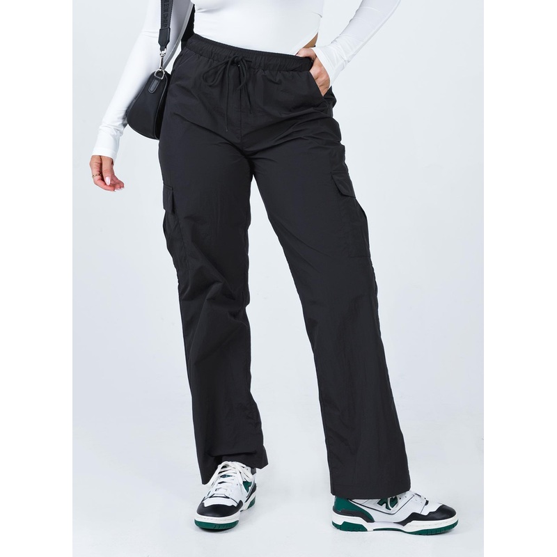 Flossie Parachute Pants Black