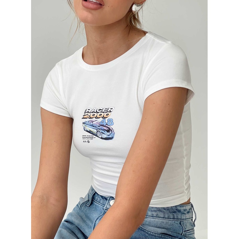Getaway Baby Tee White
