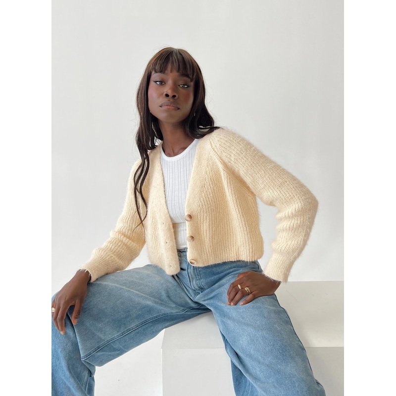 Hatton Cropped Cardigan Cream
