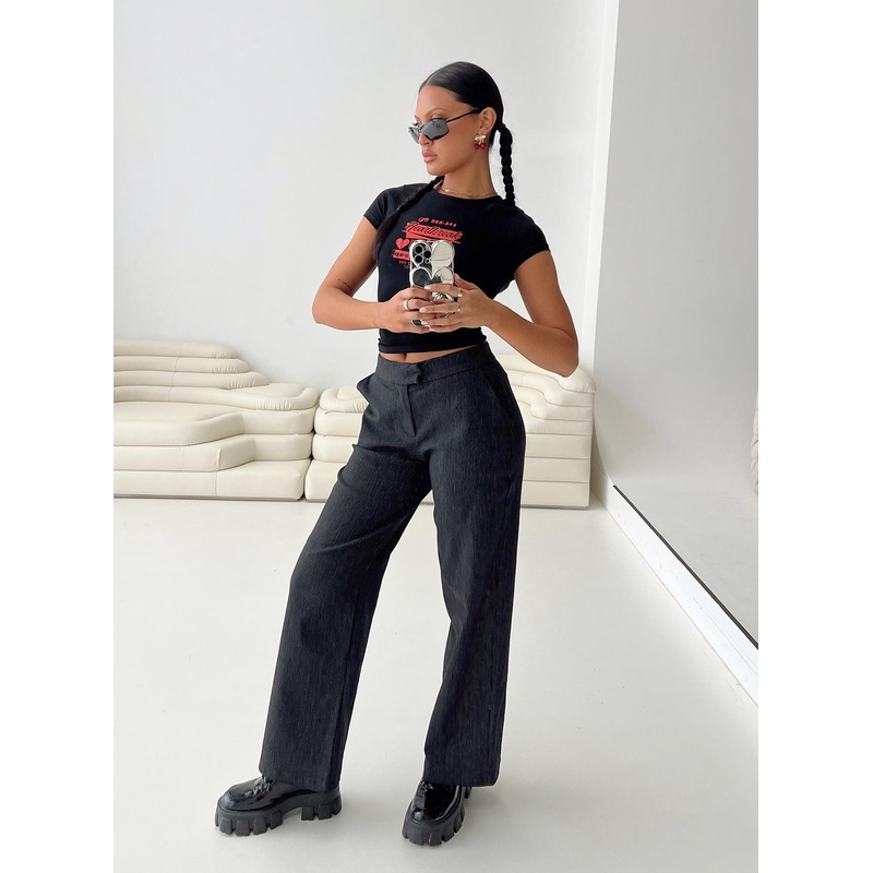 Jeller Pinstripe Pants Black