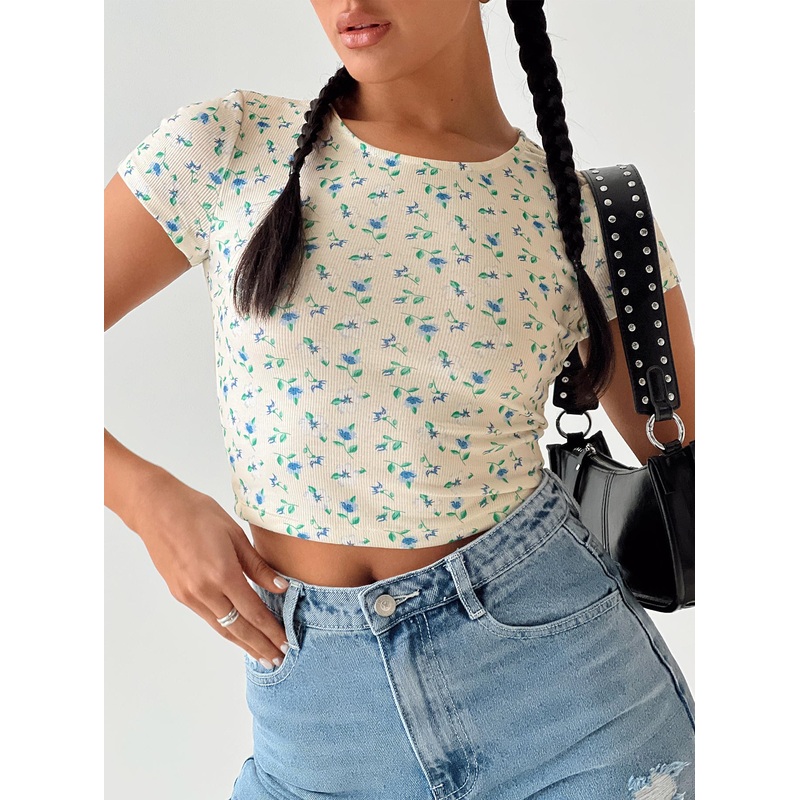 Kapner Baby Tee Blue Floral