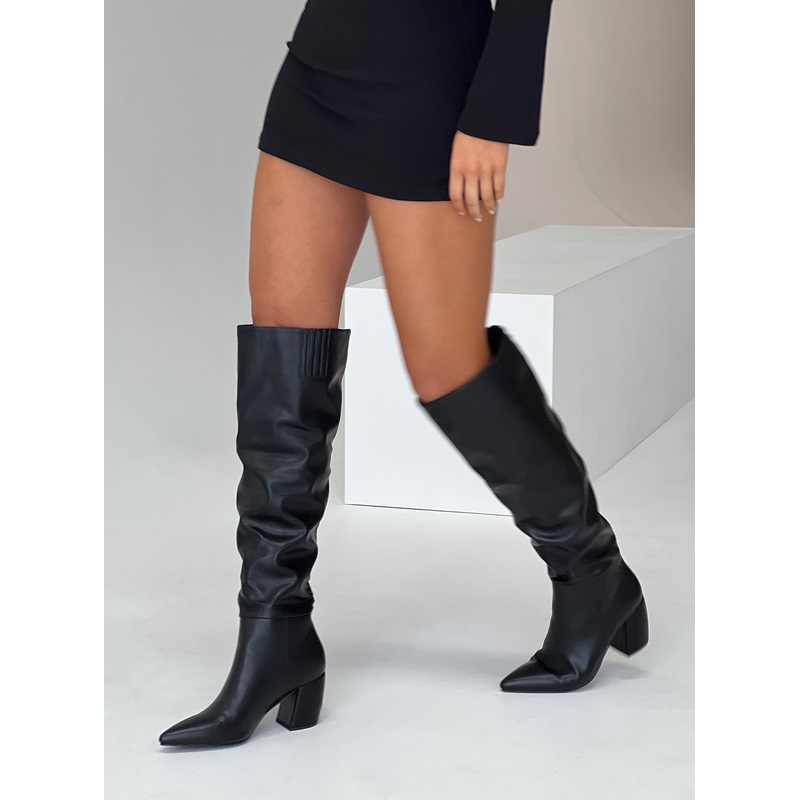 Ledlin Knee High Boots Black