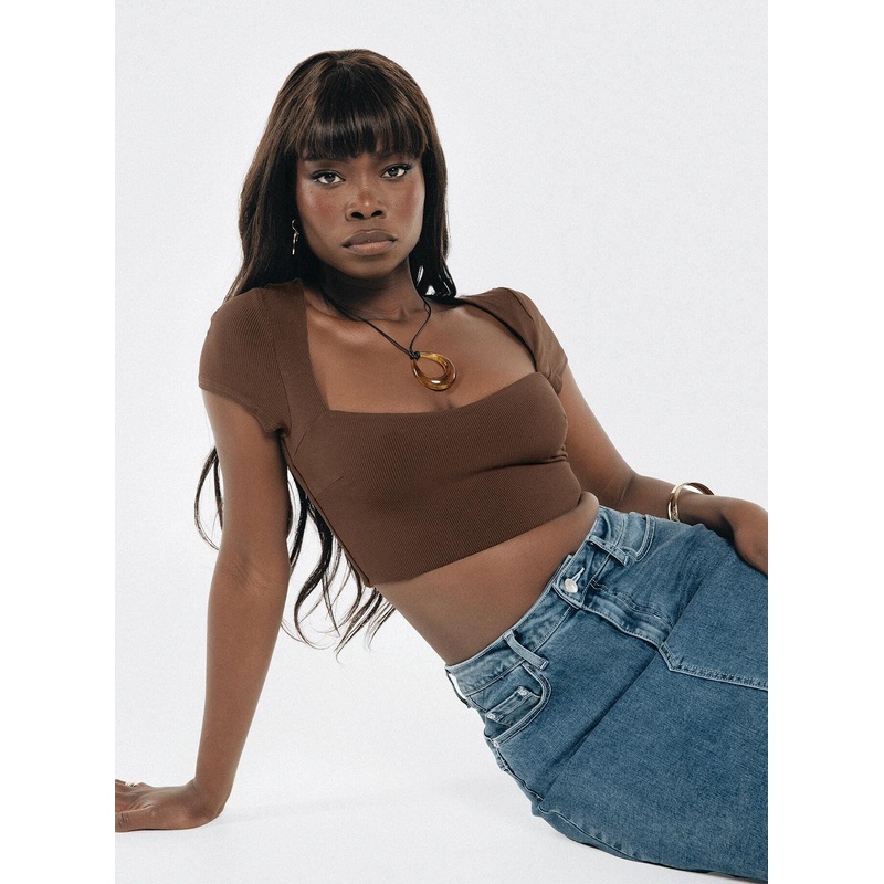 Nolan Short Sleeve Top Brown