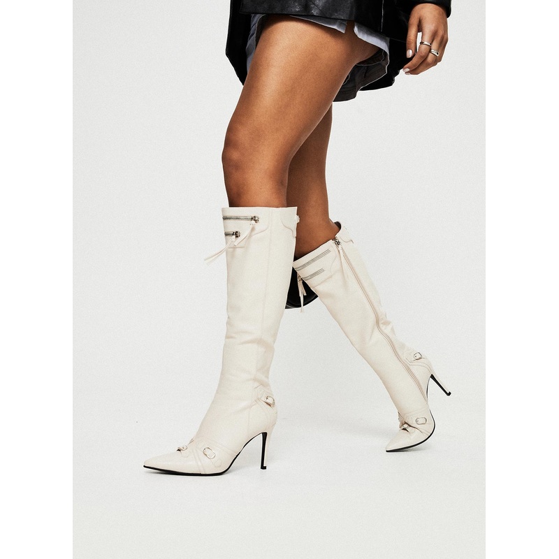 Regal Knee High Boots Bone